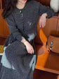 Round Neck Single-breasted Sweater Cardigan Skirt Two-piece Set