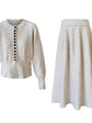 Round Neck Single-breasted Sweater Cardigan Skirt Two-piece Set